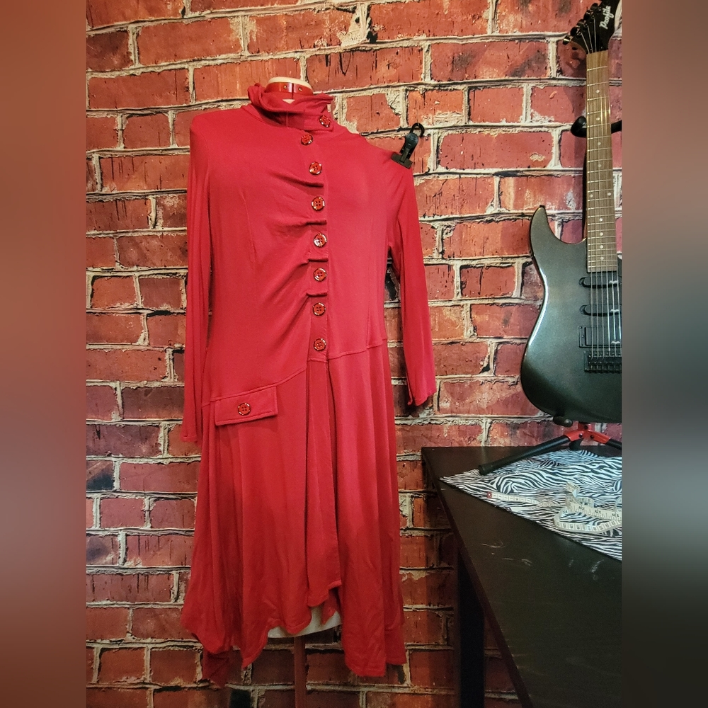 Long Red Tunic Coat